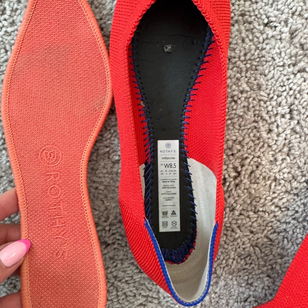Rothy's Vibrant Red Pointed Flats - Picture 5 of 8